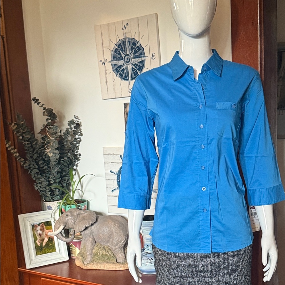 NWT northern reflections size small Blue Button-Up Shirt